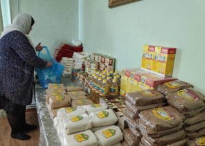 Гуманитарный склад наполнился продуктами